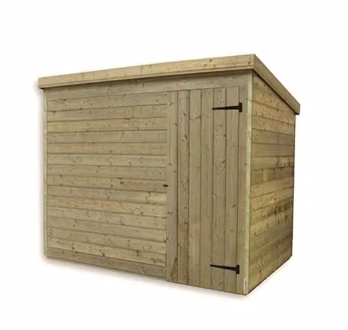 EMS Retail Empire 1000 Pent Garden Shed in Brown, Pressure Treated Shiplap Tongue and Groove Wood, W/D/H: 183.0 x 206.0 x 182.88 cm – 2