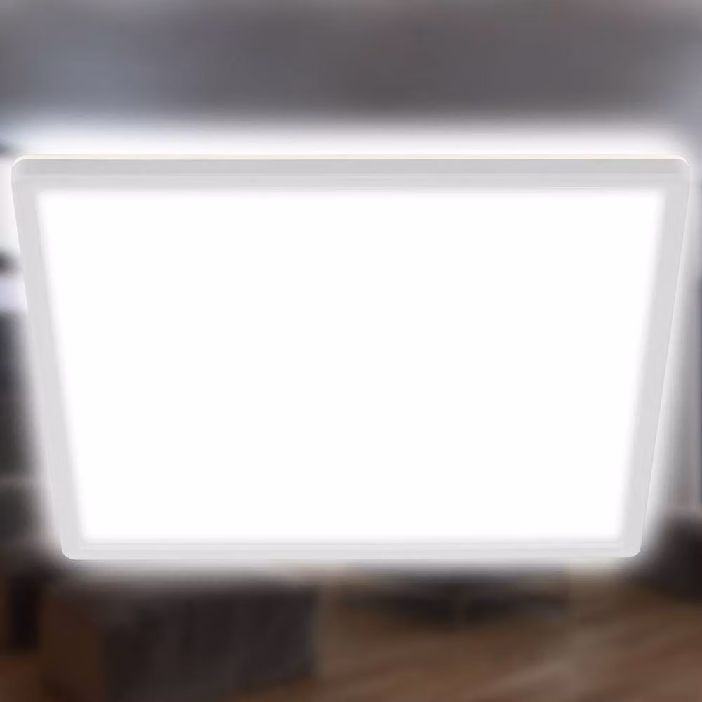 Briloner White Square Slim LED Ceiling Light with Indirect Lighting, W/D/H: 42 x 42 x 3 cm – 5