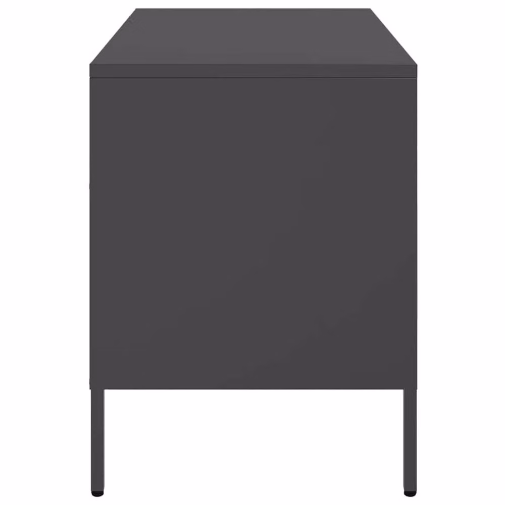 Berkfield Home Black Metal TV Cabinet W: 68 cm, D: 39 cm, H: 50.5 cm – 5