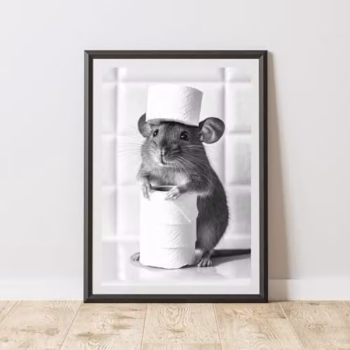 60 Second Makeover Mouse Toilet Roll Animal Print Paper Poster, A3