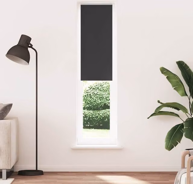 Berkfield Home Blackout Roller Blind, Black Polyester, W: 55 cm, H: 210 cm