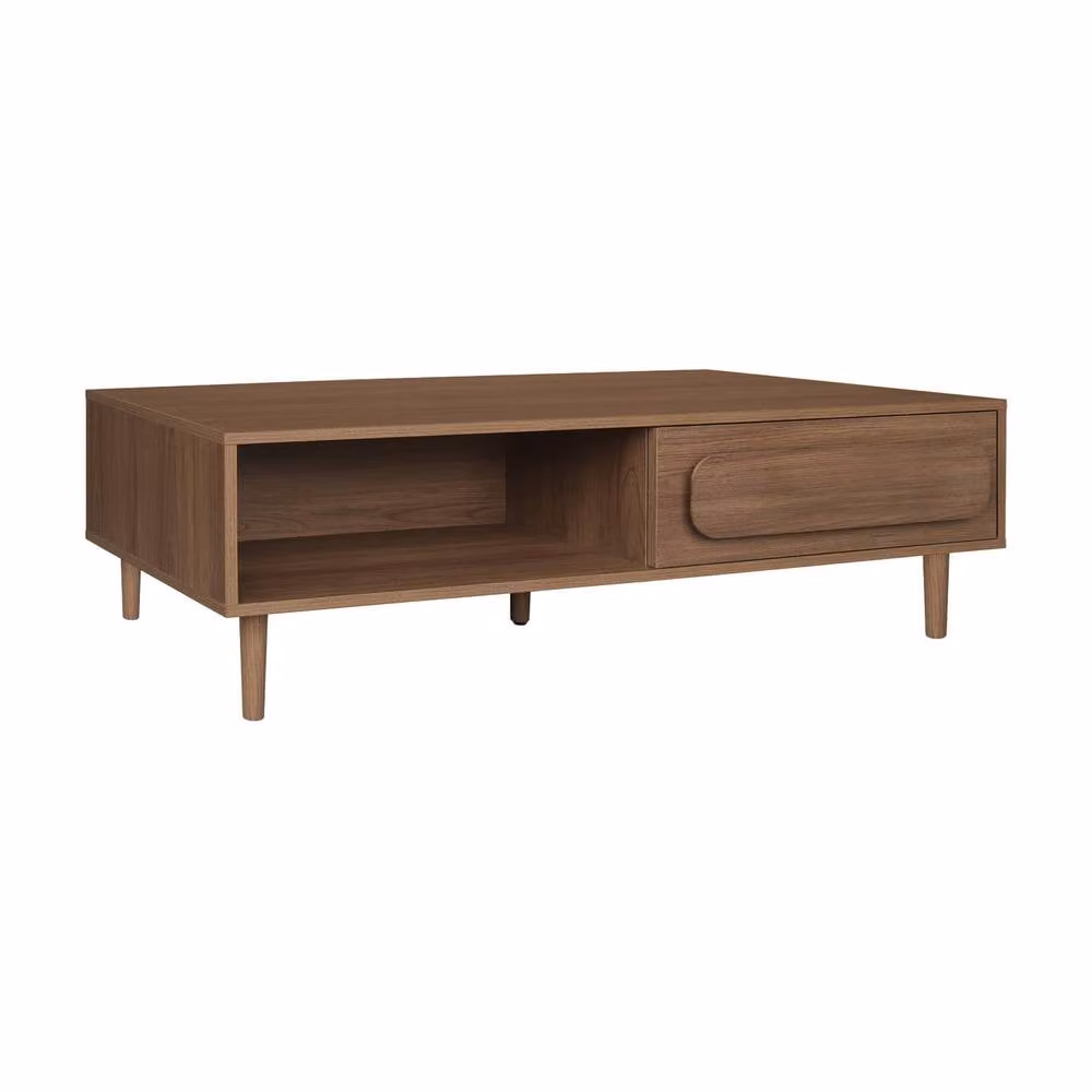 sweeek Vintage Wood Effect Coffee Table with 1 Drawer, Brown, W/D/H: 80 x 55 x 38 cm – 2