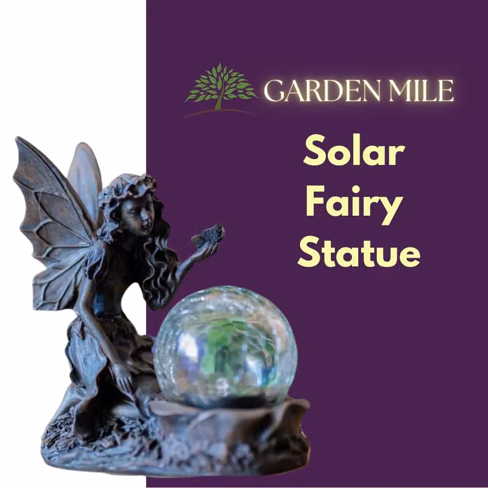 Marco Paul Multicolour Fairy with Crystal Ball Solar Garden Ornament, Height: 19 cm – 5