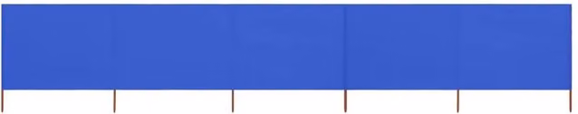 Berkfield Home 5-Panel Fabric Wind Screen, Blue, W: 600 cm, H: 80 cm – 1