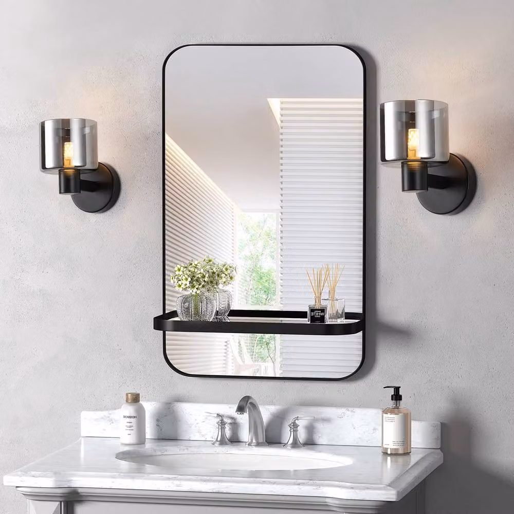Harper Living Modern LED Wall Light in Matt Black with Smoked Grey Glass Shade – 4