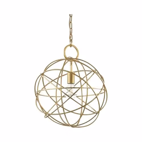 Netlighting Konse Spherical Metal Pendant Light in Gold/Brass