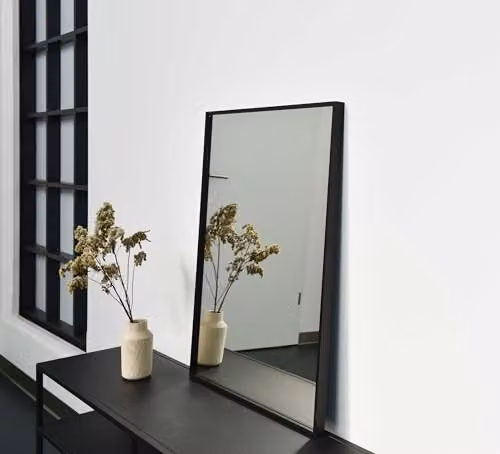 Nielsen Design Alpha Rectangular Wall Mirror in Black, W: 50 cm, H: 70 cm – 3