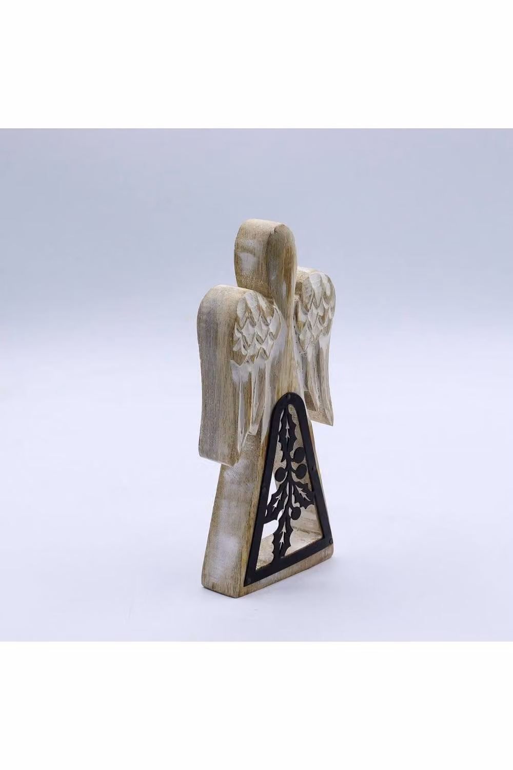 KDMD White Rustic Mango Wood and Metal Angel Tabletop Decor – 2