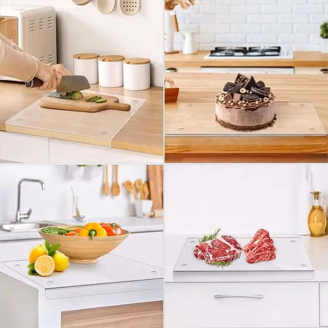 Nordara Transparent Non-Slip Acrylic Rectangular Kitchen Chopping Board