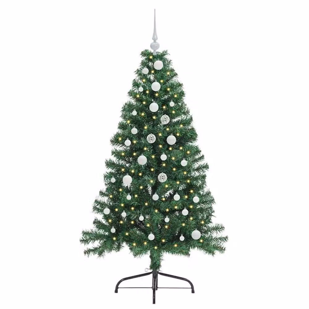 Berkfield Home Pre-lit Artificial Christmas Tree in Green, Height: 150 cm – 3