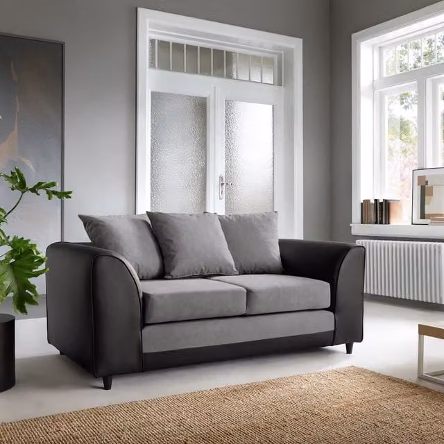 Abakus Direct Dylan 2 Seater Mid-Century Sofa in Grey