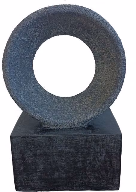 Vossmoon Saturn Abstract Modern Grey Tabletop Garden Ornament