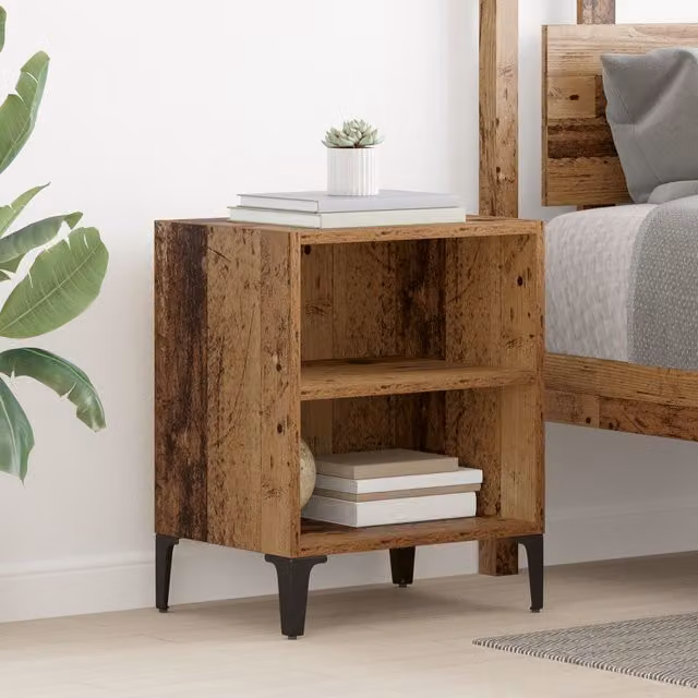 Berkfield Home Bedside Cabinet in Brown Old Wood, W/D/H: 40 x 30 x 50 cm – 1