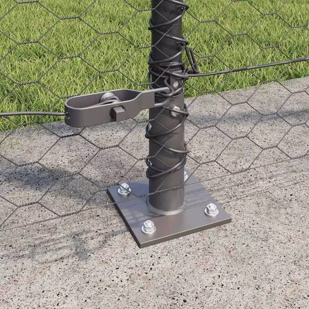 Berkfield Home Hexagon Steel Fence, Grey, W: 10 m, H: 1.4 m – 4