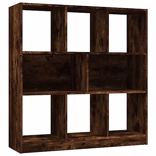 vidaXL Book Cabinet in Smoked Oak, W/D/H: 97.5 x 29.5 x 100 cm