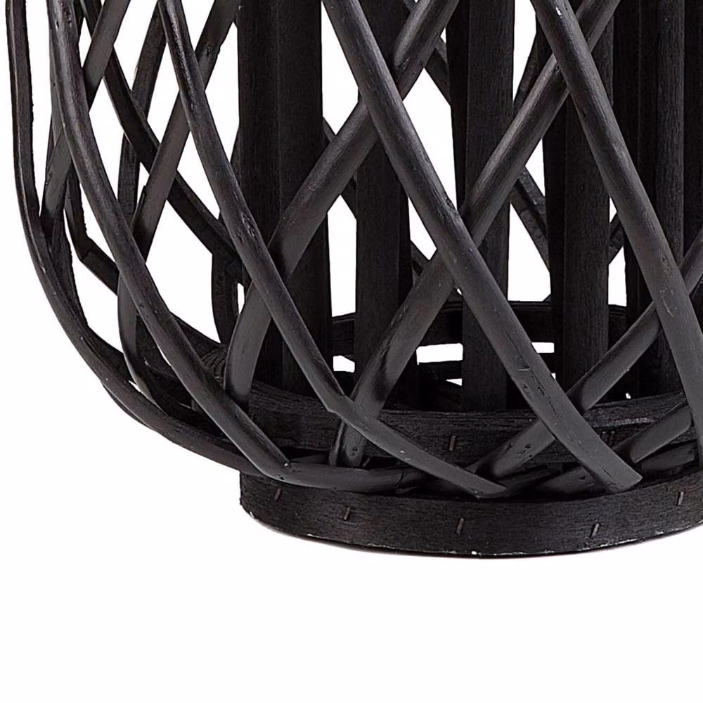 Wyld and Coco Scandinavian Willow Lantern in Black, Diameter: 30 cm – 5