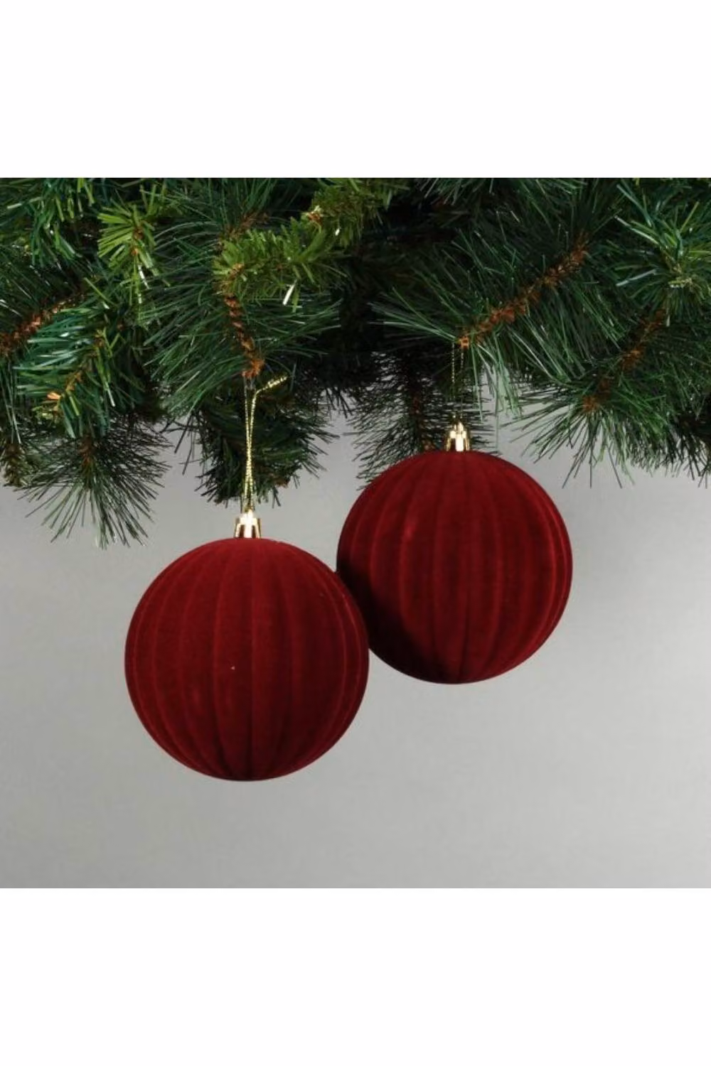 KDMD Set of 4 Red Velvet Watermelon Christmas Baubles, Diameter: 10 cm – 2