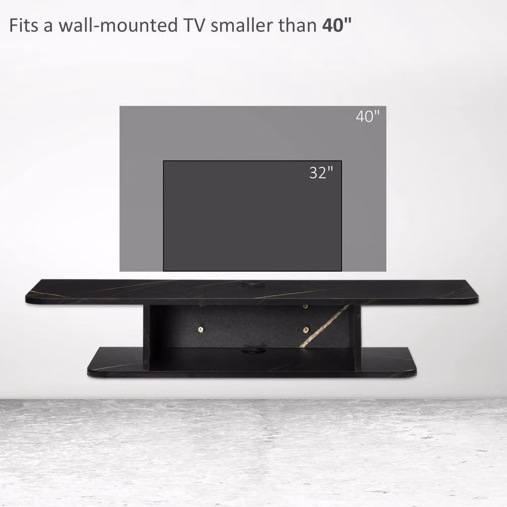 Wyld Haus Dibasa Mizi Black Wall Mounted Floating TV Unit in MDF – 6