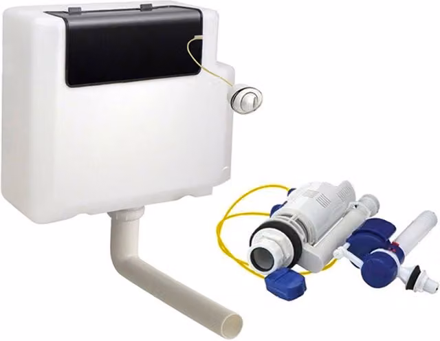 Nes Home Concealed Dual Flush Toilet Cistern with 6L Water Saving Feature in Grey