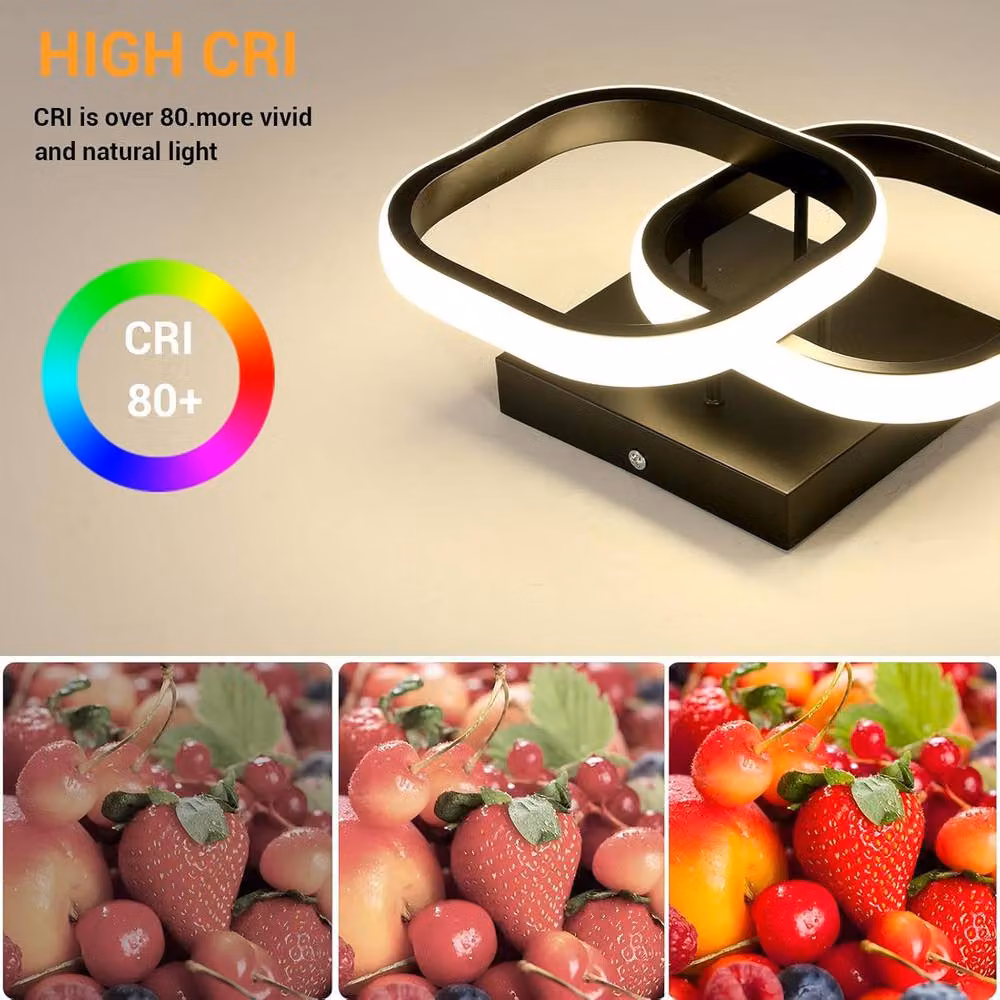 COMELY 22W Square Modern Aluminium LED Ceiling Light in Black with 4500K Natural Light – 5