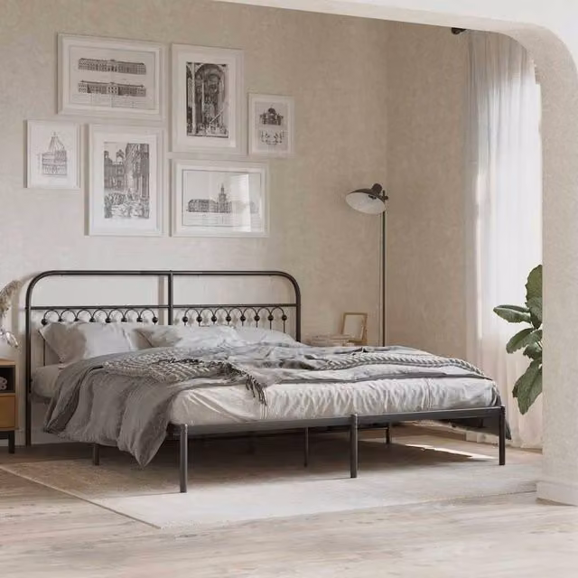 Berkfield Home Metal Headboard in Black, 180 cm – 1