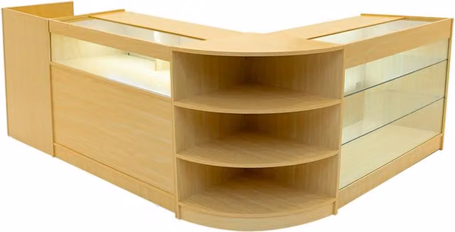 Monstershop Hyperion LED Shop Counter Set K1200, B1200, TB60 & LM60 in Maple Beige