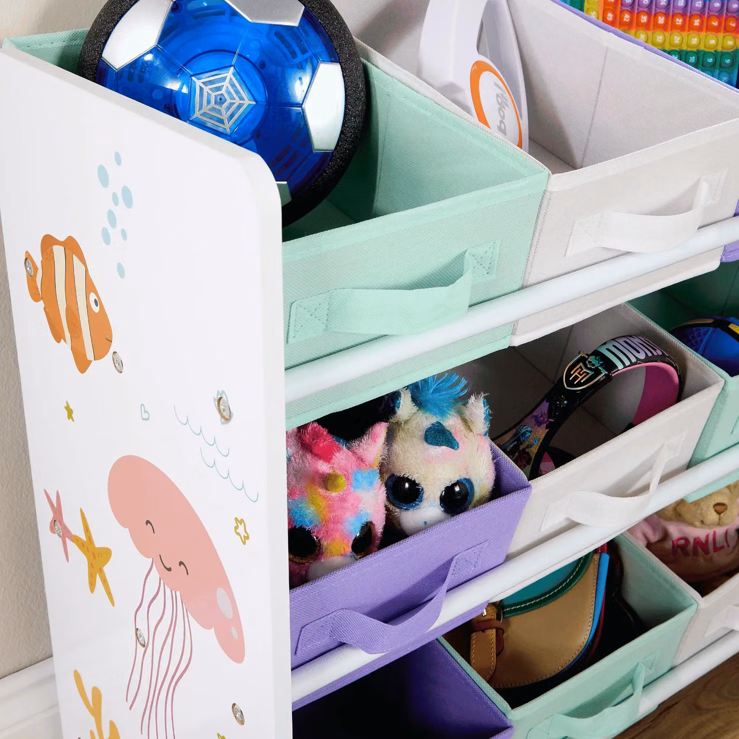 Home Source Kids 3 Tier Toy Storage Organiser with Nine Storage Boxes in Multicolour – 2