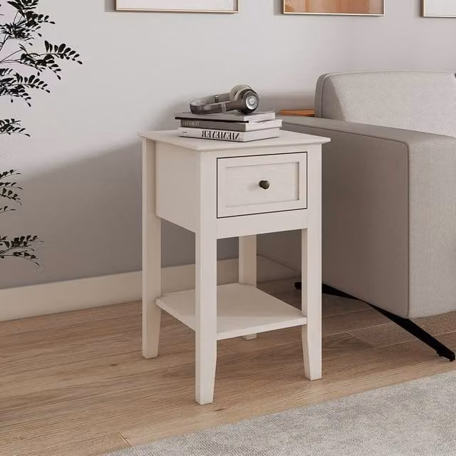 Melody Maison Rowley One Drawer Bedside Table in Pale Cream