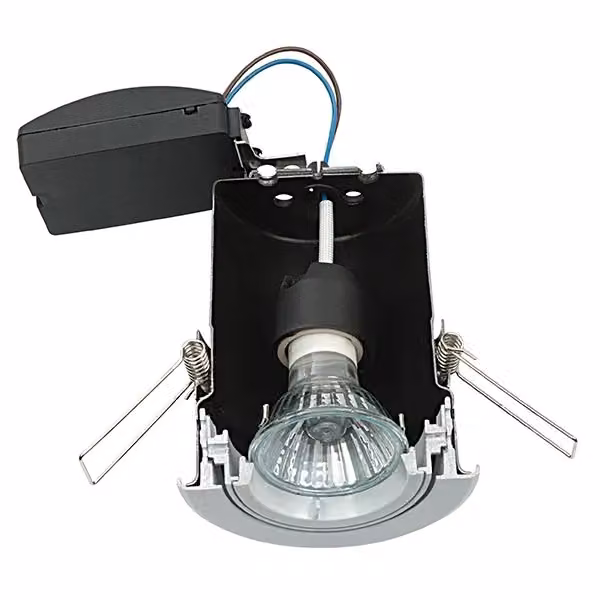Netlighting Shieldplus Fire Rated IP65 Recessed Bathroom Downlight, Matt White Glass, GU10