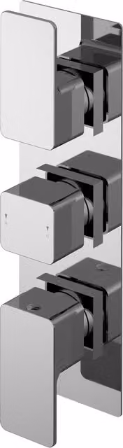 Balterley Concealed Thermostatic Triple Shower Valve Diverter with 3 Outlets in Silver Chrome