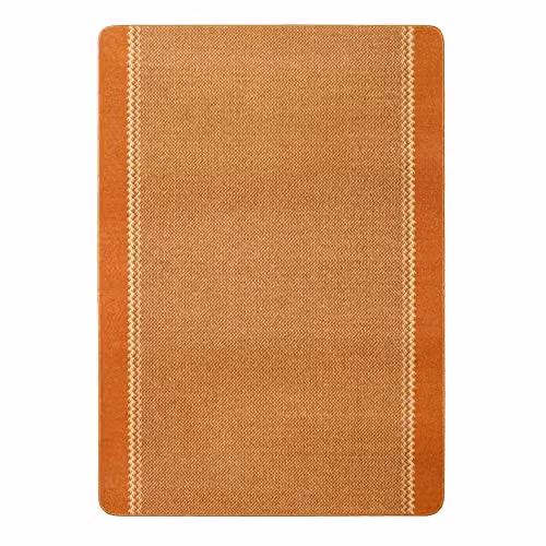THE RUGS Machine Washable Modern Bordered Area Rug, Terracotta, W: 100 cm, D: 67 cm – 1