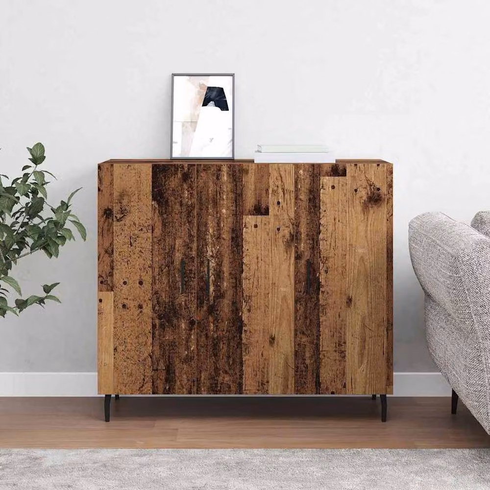 Berkfield Home Brown Industrial Sideboard with Storage Door, W/D/H: 90 x 34 x 80 cm – 3