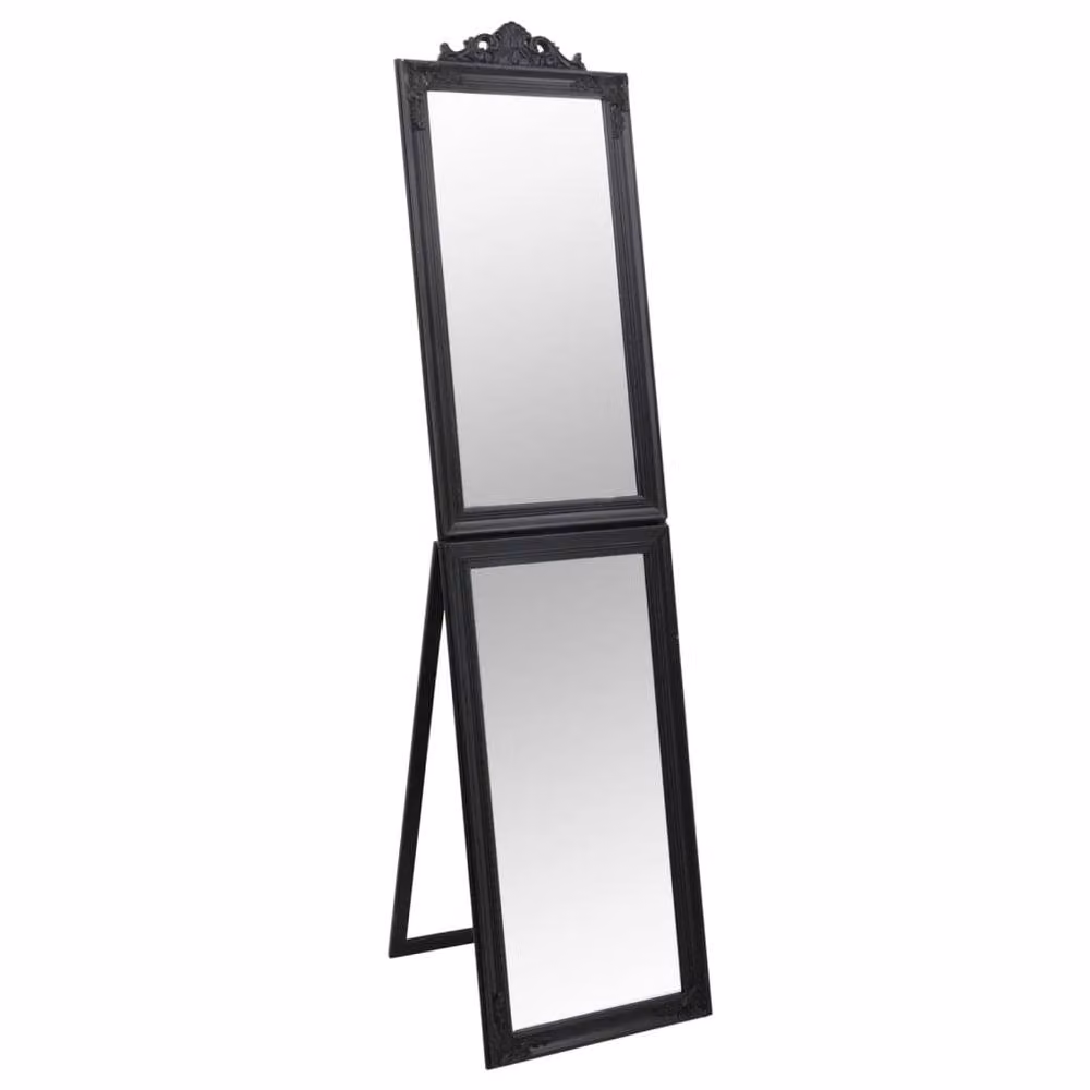 Berkfield Home Black Rectangular Free-Standing Mirror W: 45 cm, H: 180 cm – 2