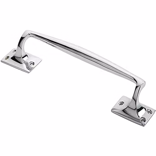 Loops One Piece Door Pull Handle in Polished Chrome, Length: 25.0 cm, Projection: 5.4 cm