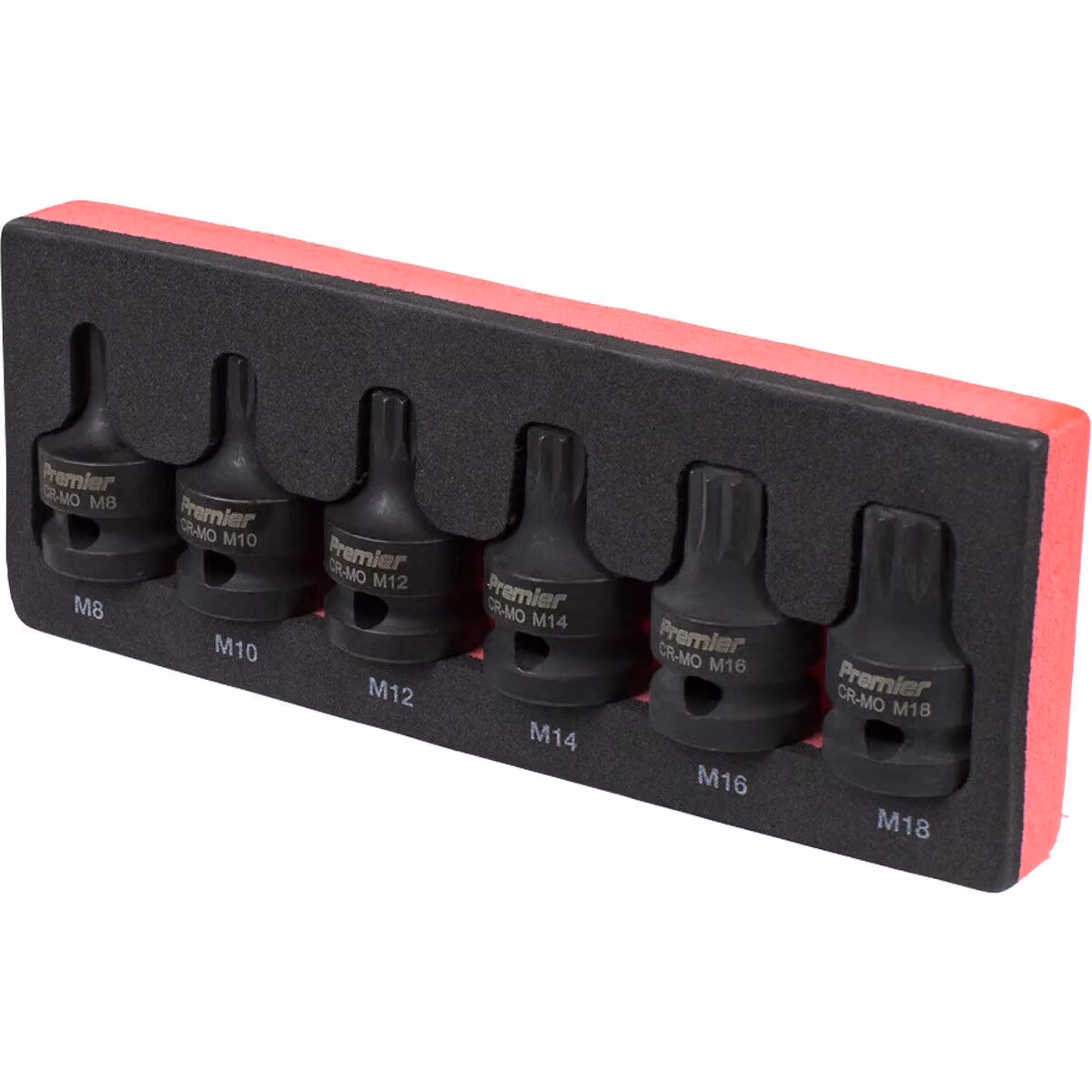 Loops 6 Piece Impact Spline Socket Bit Set, 1/2 inch Square Drive, Black Chromoly Steel – 4