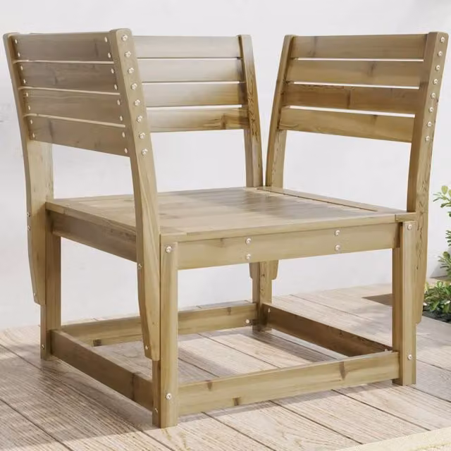 Berkfield Home Rustic Brown Impregnated Pine Wood Garden Chair – 1