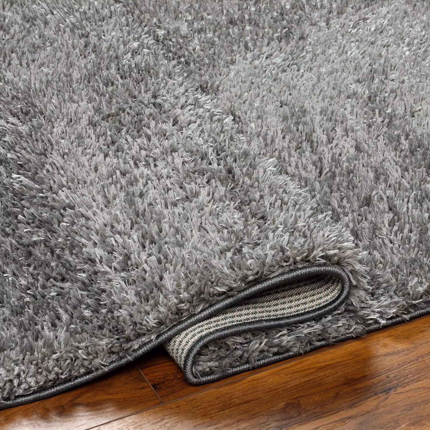 Livabliss Moda Round Shag Plush Pile Rug in Dark Grey, Diameter: 120 cm – 3