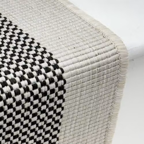 runrug Indoor/Outdoor Stair Runner Rug, Vichy Grey, W: 70 cm, L: 720 cm – 4