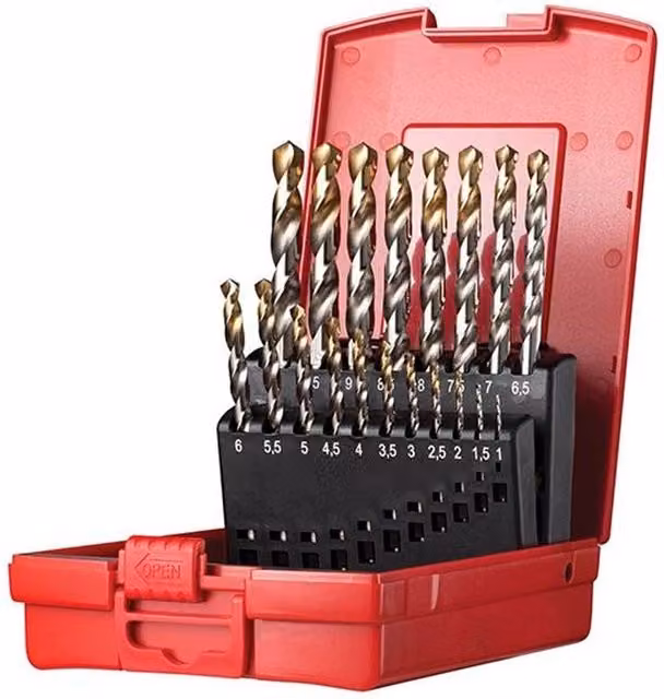 Dormer HSS Tin Coated Jobber Twist Drill Set of 5, 4.0-10.0 mm, Gold/Multicolour