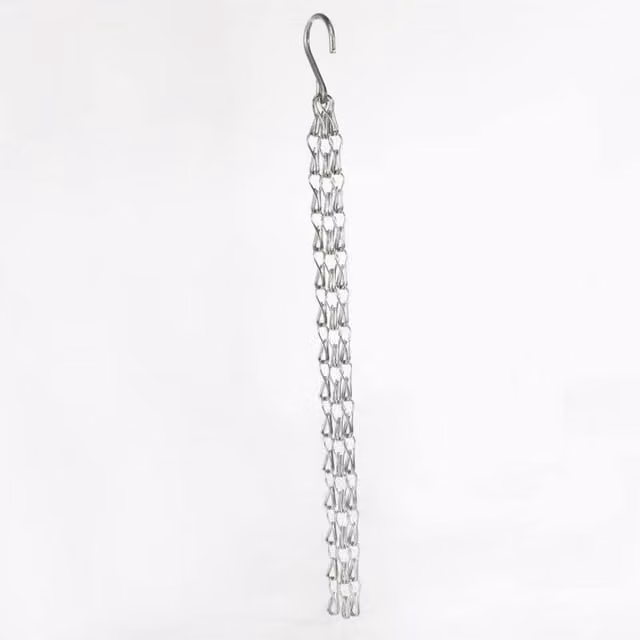 KDMD Silver Metal Chain for 50cm Round Hanging Baskets, 15 Pack