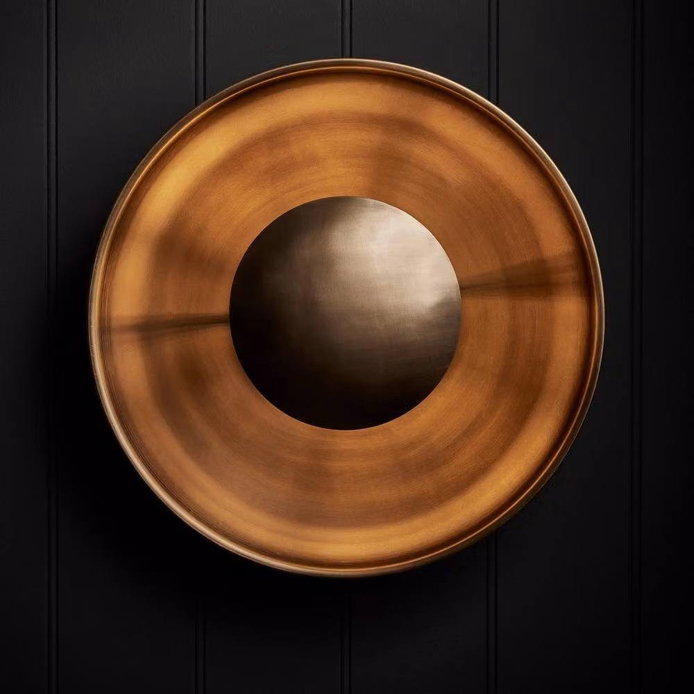 Industville Boston Round Metal Diffuser Wall Light in Gold/Brass – 2