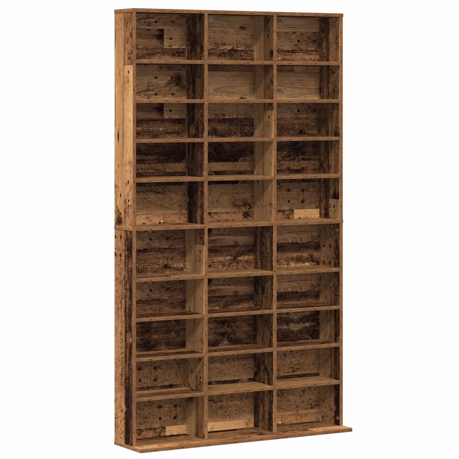 Berkfield Home CD Cabinet in Old Wood Brown, W/D/H: 101 x 23 x 177.5 cm – 2