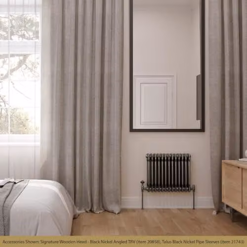UK Radiators Alpha 4 Column Horizontal Traditional Cast-Iron Style Radiator in Raw Metal Silver, H: 50.0 cm, W: 59.2 cm – 3