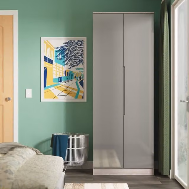 Ready Assembled 2 U Lucca 2 Door Grey Wardrobe – 1