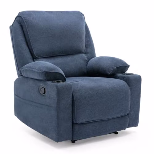 More4Homes Sydney Blue Fabric Manual Recliner Chair
