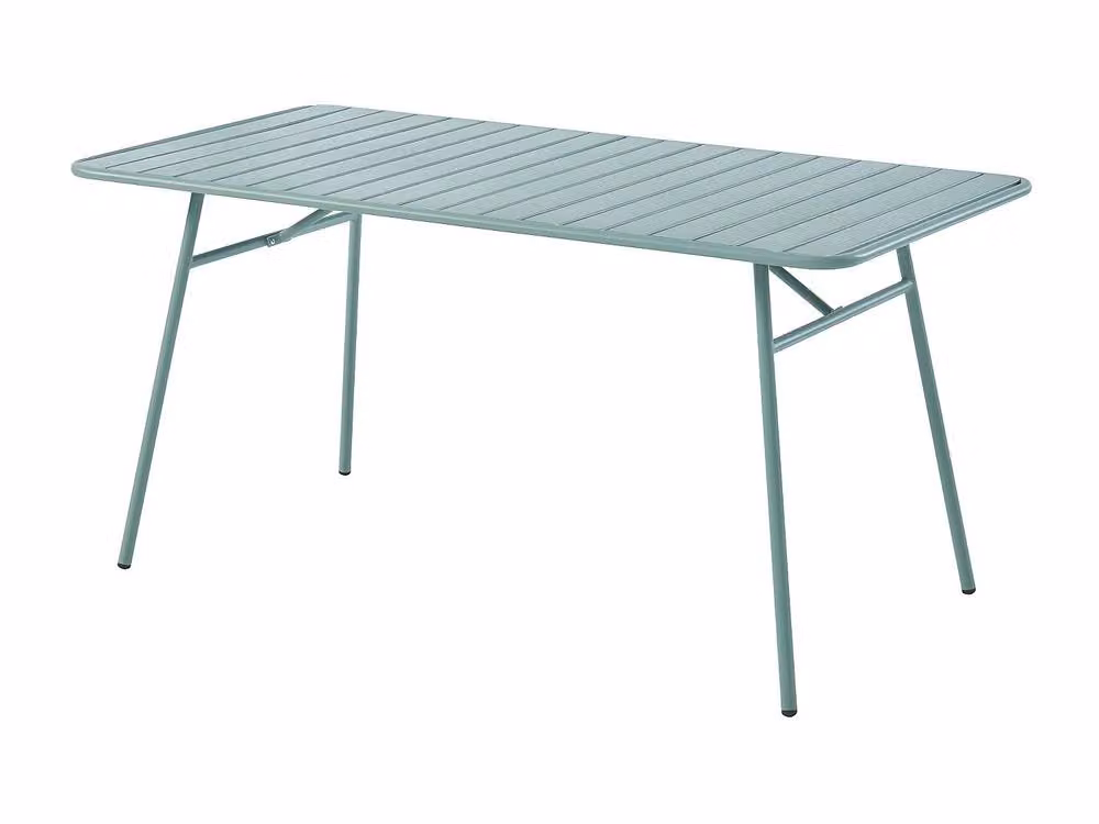 MYLIA MIRMANDE Metal Garden Table in Almond Green, W: 160 cm, D: 80 cm, H: 74.5 cm – 2