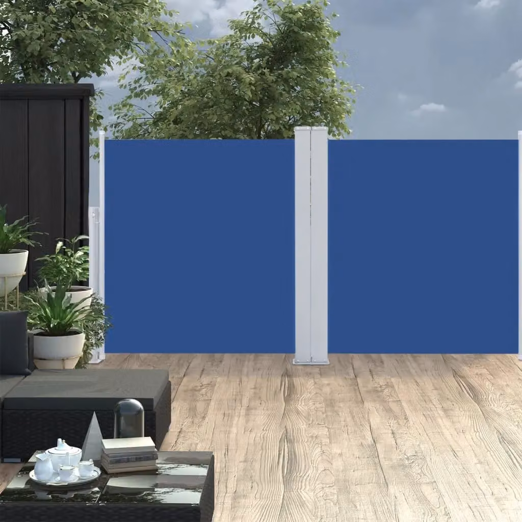 Berkfield Home Blue Retractable Roller Side Awning, W/D/H: 600 x 100 x 100 cm – 3