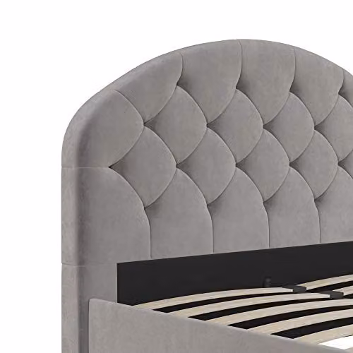 DHP Aspen Upholstered Double Bed in Grey Velvet – 5