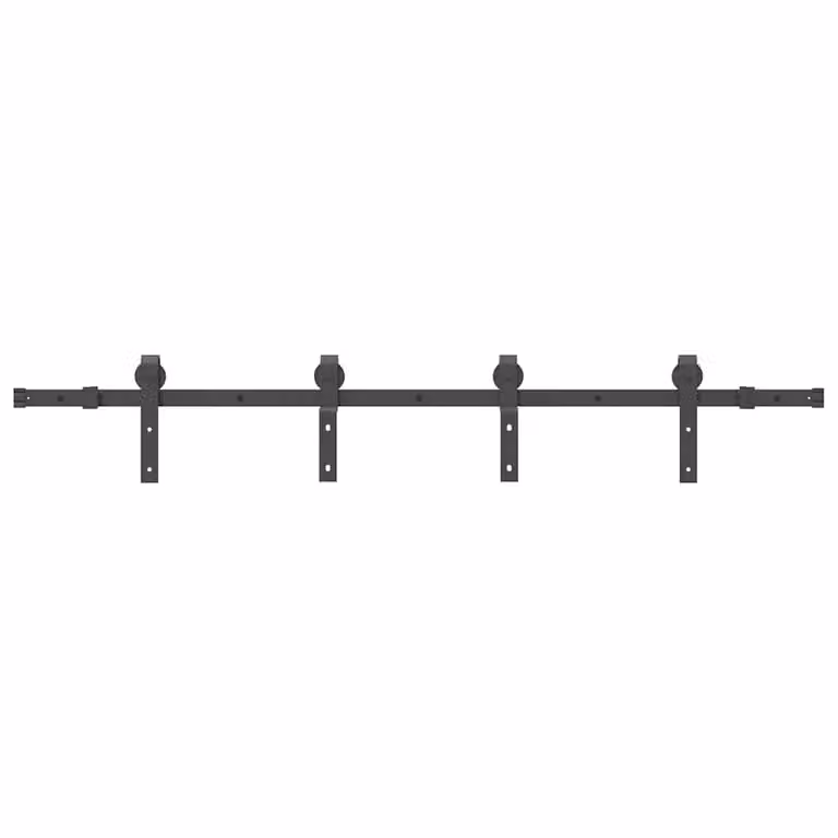 Berkfield Home Sliding Door Hardware Kit in Black Steel, 183 cm