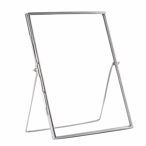 Nicola Spring Rectangular Metal Tabletop Photo Frame in Silver or Gold, Fits 20 x 25 cm